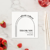 Zwarte witte boog en typografie Dank u bruiloft Servet (Insitu)