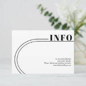 Zwarte witte boog en typografie minimalistische br informatiekaartje (Staand voorkant)