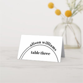 Zwarte witte boog en typografie minimalistische br plaatskaartje