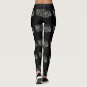 zwarte witte brandweerwagen die omgekeerd loopt leggings (Achterkant)