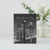 Zwarte witte Brooklyn Bridge New York City Briefkaart (Staand voorkant)
