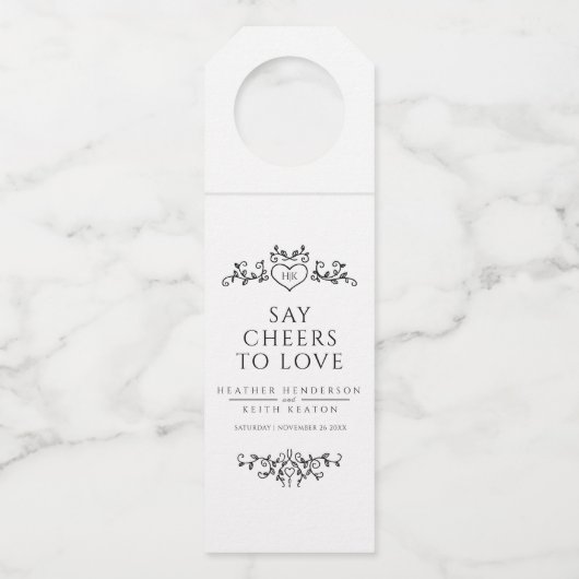 Zwarte witte bruine bruine bruine bruinkoolmonogra flessenhanger (Voorkant)