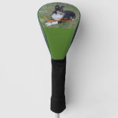 zwarte witte bruine liefde met pic golfheadcover (Voorkant)