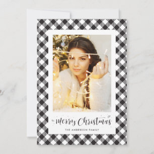 Zwarte witte Buffalo met kerstkaarten Feestdagenkaart