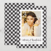 Zwarte witte Buffalo met kerstkaarten Feestdagenkaart (Voorkant / Achterkant)