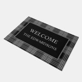 Zwarte witte buffalo-pleid Welkomstnaam Deurmat (Schuin)