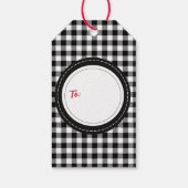 Zwarte witte buffel gespeeld traditionele land cadeaulabel (Achterkant)