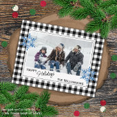 Zwarte witte buffelboorgaansteker en neusvlokken briefkaart