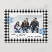 Zwarte witte buffelboorgaansteker en neusvlokken briefkaart (Voorkant)