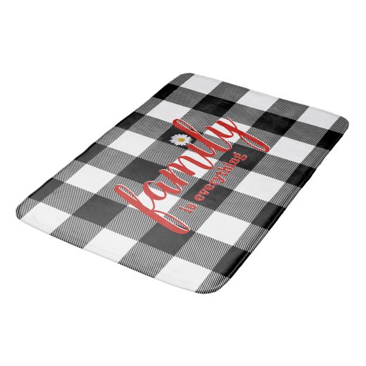 Zwarte witte buffelplaat badmat (Gekanteld)