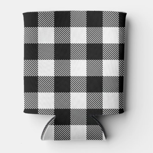 Zwarte witte buffelplaat met testband blikjeskoeler (Voorkant)