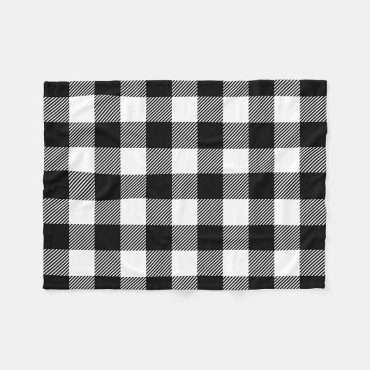 Zwarte witte buffelplaat met testband fleece deken (Voorkant (Horizontaal))