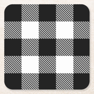 Zwarte witte buffelplaat met testband kartonnen onderzetters