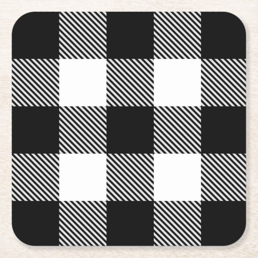 Zwarte witte buffelplaat met testband kartonnen onderzetters (Voorkant)