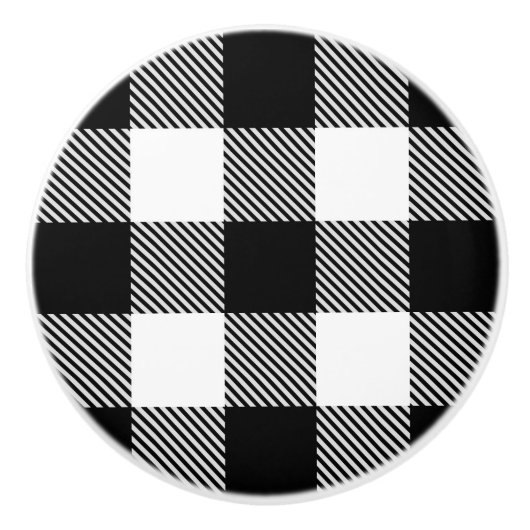 Zwarte witte buffelplaat met testband keramische knop (Voorkant)