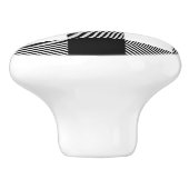 Zwarte witte buffelplaat met testband keramische knop (Zijkant)