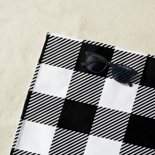 Zwarte witte buffelplaat met testband strandlaken (In situ)