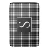 Zwarte-witte buffelplaid met eigen monogram badmat (Voorkant Verticaal)