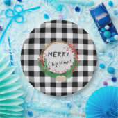 Zwarte witte buffels met kerstpapier, Borden Papieren Bordje (Feest)