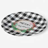 Zwarte witte buffels met kerstpapier, Borden Papieren Bordje (Gekanteld)