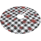 Zwarte witte buffels met rode glitter Snowflakes Kerstboom Rok (Gekanteld)