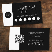 Zwarte Witte Business Logo QR Code Loyalty Visitekaartje