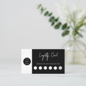 Zwarte Witte Business Logo QR Code Loyalty Visitekaartje (Staand voorkant)