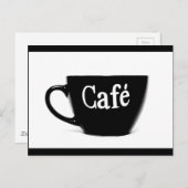 ZWARTE WITTE CAFE COFFEE MOK MORNING BEVERAGE LOGO BRIEFKAART (Voorkant / Achterkant)