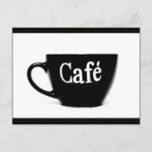 ZWARTE WITTE CAFE COFFEE MOK MORNING BEVERAGE LOGO BRIEFKAART (Voorkant)