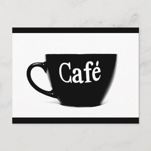 ZWARTE WITTE CAFE COFFEE MOK MORNING BEVERAGE LOGO BRIEFKAART (Voorkant)