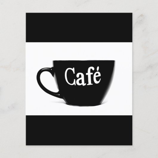 ZWARTE WITTE CAFE COFFEE MOK MORNING BEVERAGE LOGO FLYER (Voorkant)