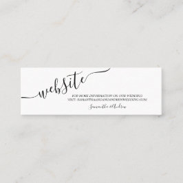 zwarte witte casual typografie trouwwebsite mini visitekaartje