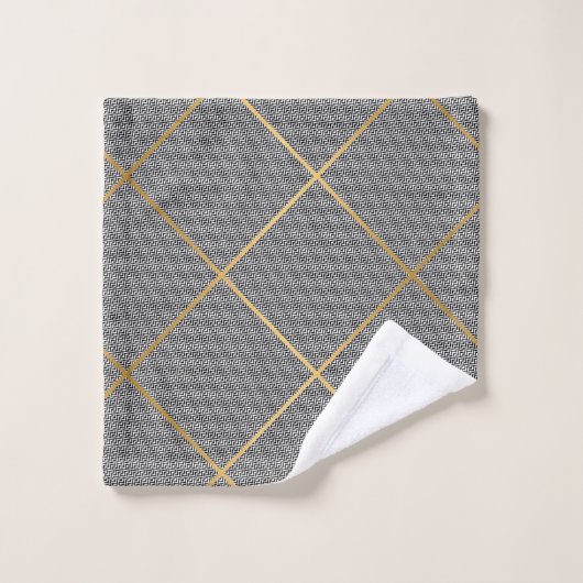ZWARTE WITTE CHEVRON ABSTRACTE BATHROOM TOWEL BAD HANDDOEK (Wasdoekje)