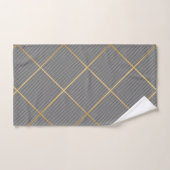 ZWARTE WITTE CHEVRON ABSTRACTE BATHROOM TOWEL BAD HANDDOEK (Handdoek)