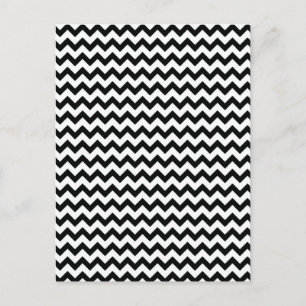 Zwarte Witte Chevrons Briefkaart