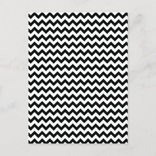 Zwarte Witte Chevrons Briefkaart (Voorkant)