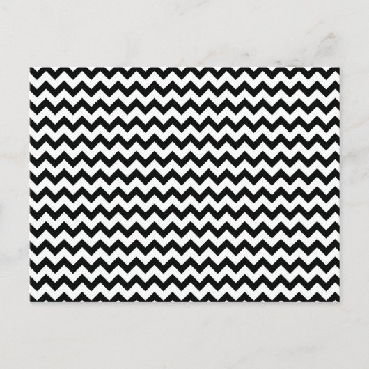 Zwarte Witte Chevrons Briefkaart (Voorkant)