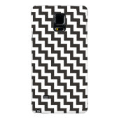 Zwarte witte Chevrons Samsun Galaxy Noot 4 Hoesje (Achterkant)