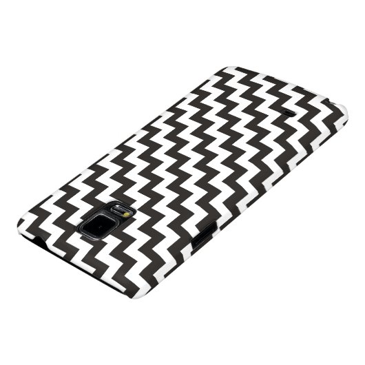 Zwarte witte Chevrons Samsun Galaxy Noot 4 Hoesje (Onderkant)