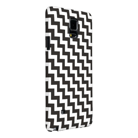 Zwarte witte Chevrons Samsun Galaxy Noot 4 Hoesje (Back/Rechts)