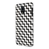 Zwarte witte Chevrons Samsun Galaxy Noot 4 Hoesje (Achterkant Links)