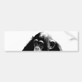 Zwarte witte chimpansee bumpersticker (Voorkant)