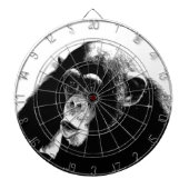 Zwarte witte chimpansee dartbord (Voorkant)