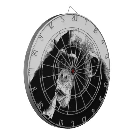 Zwarte witte chimpansee dartbord (Voorkant Links)