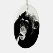 Zwarte witte chimpansee keramisch ornament (Rechts)