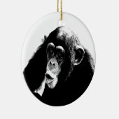 Zwarte witte chimpansee keramisch ornament (Rechts)