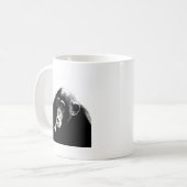 Zwarte witte chimpansee koffiemok (Voorkant links)