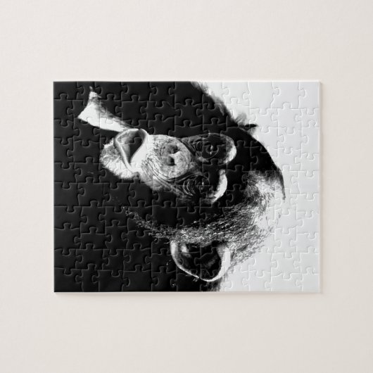 Zwarte witte chimpansee legpuzzel (Horizontaal)