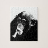Zwarte witte chimpansee legpuzzel (Verticaal)
