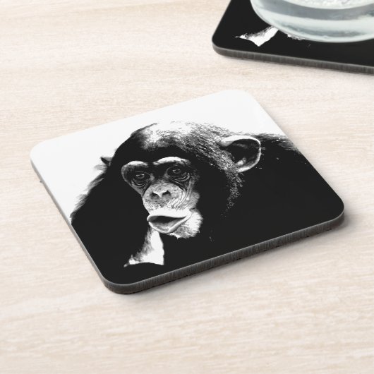 Zwarte witte chimpansee onderzetter (Linkerzijde)